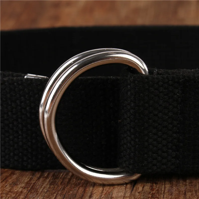 Women Belts Double Ring Buckle High Quality Strap Casual Sports Students Belt Metal Webbing Belts For Ladies Canvas Nylon DT037