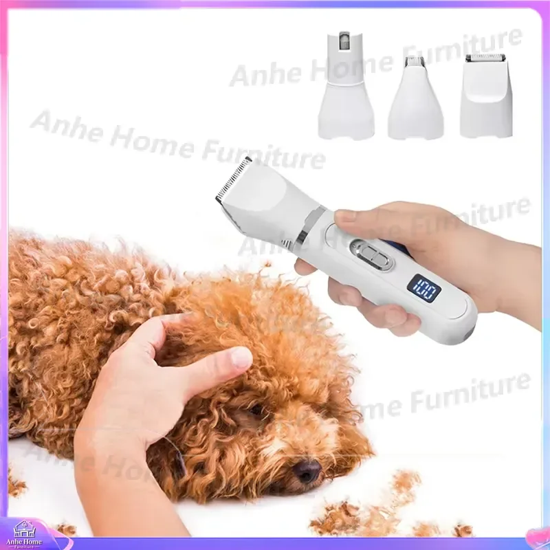 Professional Pet Grooming Kit Dog Cat Hair Trimmer Clipper 3 Guide Combs Body Paw Ear Nail Care Rechargeable Low Noise Bulk