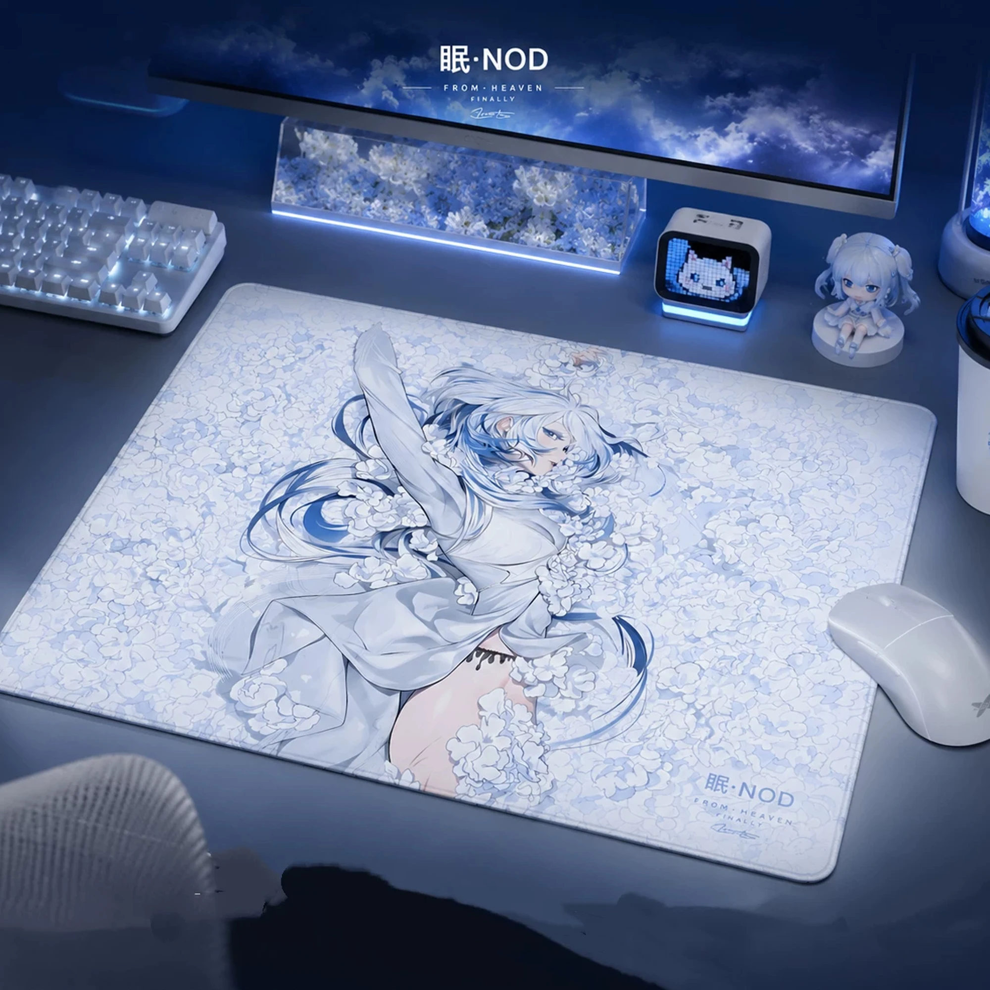 P-PANPAD Glass Mouse Pad Anime Micro Etched Surface Desktop Mat High Speed Smooth FPS Office Custom Mousepad Gaming Accessories