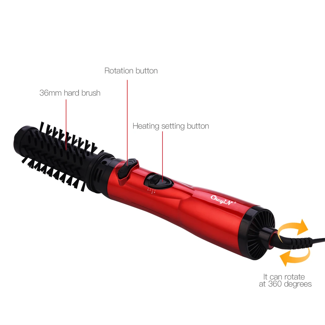 CkeyiN Straightening Brush Electric Hair Brushes Automatic Rotating Blow Dryer Blower Hair Curler Combs Salon Styling