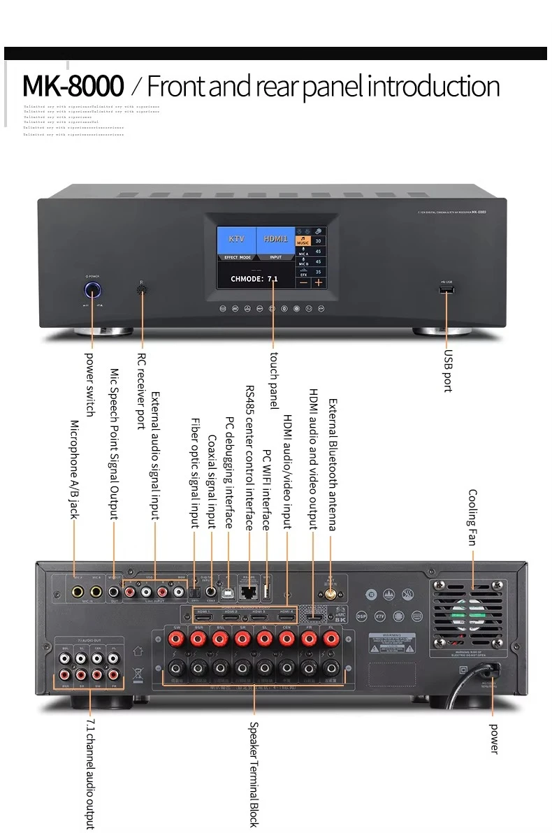 Embedded Wall Speaker Kit, 2-in-1 Amplifier for Home Theater and Karaoke, Complete Audio Set