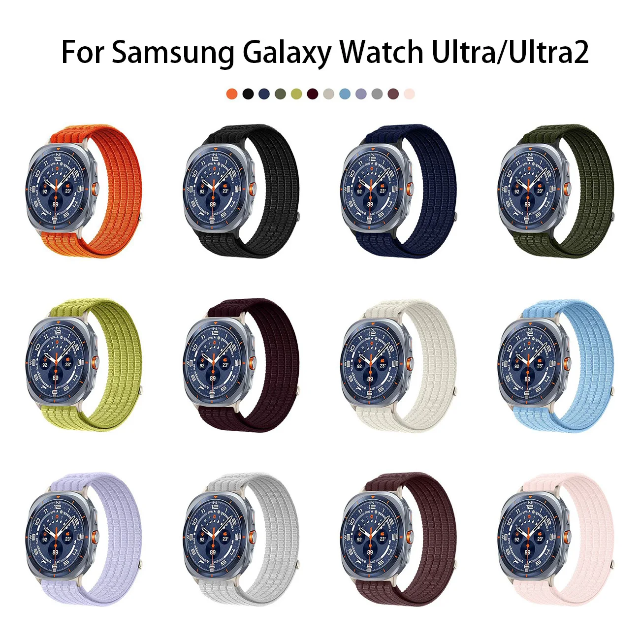 Nylon Loop Strap For Samsung Galaxy Watch Ultra/Ultra 2 47mm Braided Breathable Band For Galaxy Watch Ultra 1 2 47mm Accessories