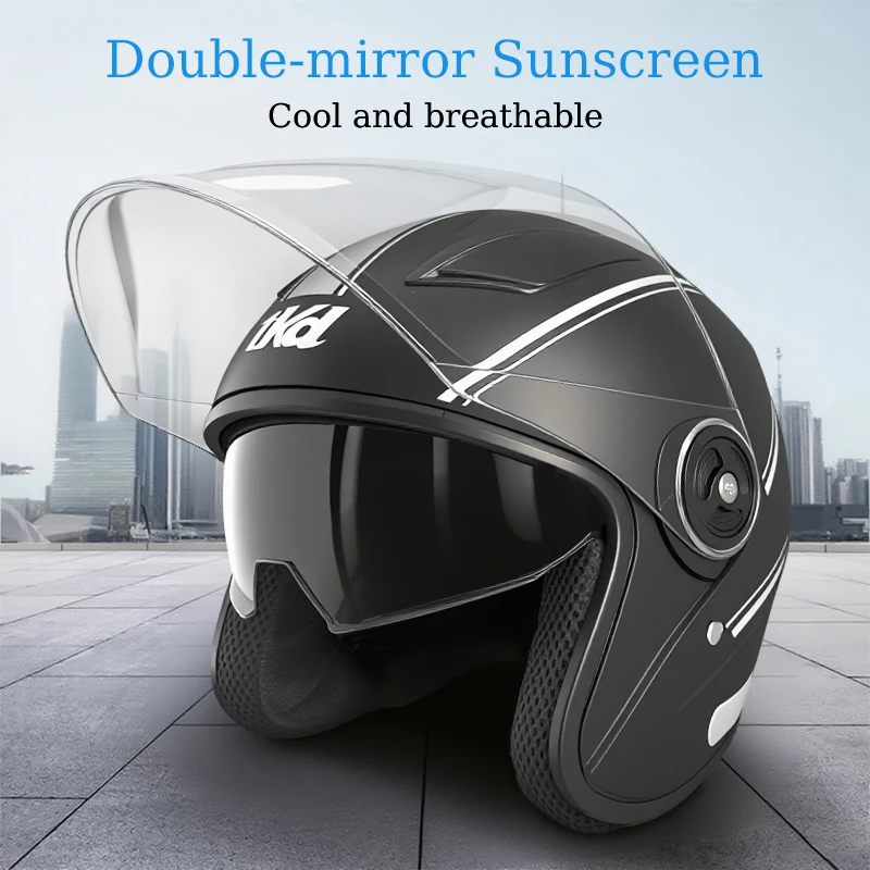 

Motorcycle helmet, electric bicycle helmet, ABS material, 3C certification, riding helmet, full season, dual lens helmet