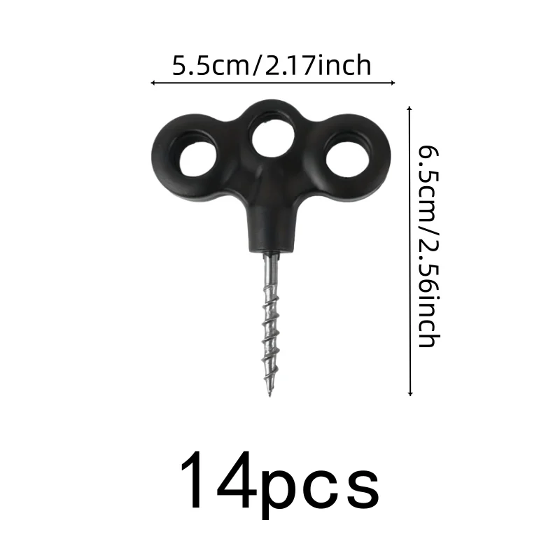 14 pcs Spiral Ground Anchors with Galvanized Steel Body, ideal for RV Awning Anchoring and Hiking Tent Setup