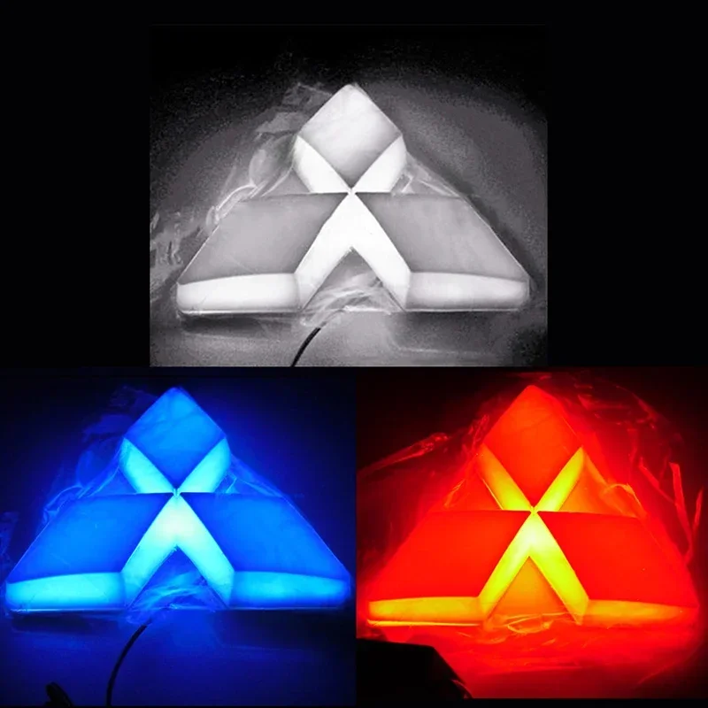 4D Car Front LED Light Emblem Modified Badge Auto Accessories for Mitsubishi Lancer 9 10 Outlander Eclipse ASX L200 Colt Mirage