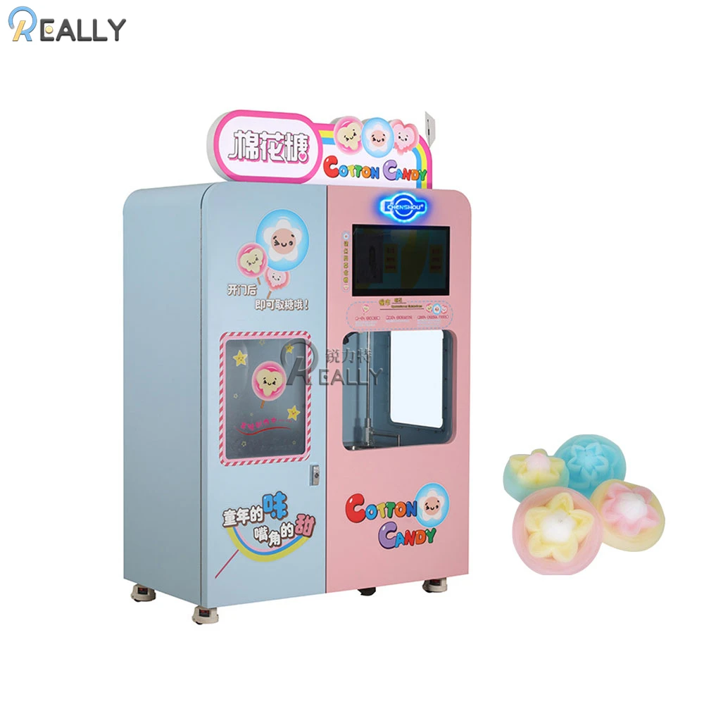 Automatic Manufacturer Pink Blue DIY Cotton Candy Machine Vending Machine Making Cotton Candy Machine