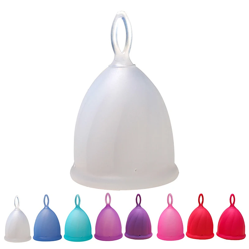 1Pc Pull Ring Menstrual Cup Medical Grade Silicone Female Menstrual Care Products