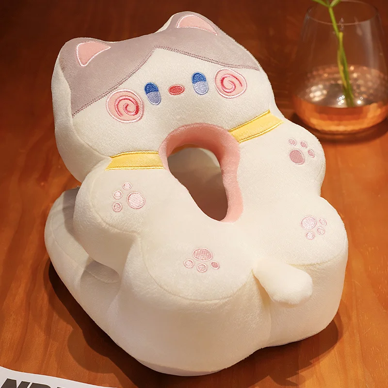 Cuscino per dormire Kawaii in peluche di seta di ghiaccio cuscino per gatti in cartone animato per sedia da ufficio cuscino per schienale in vita