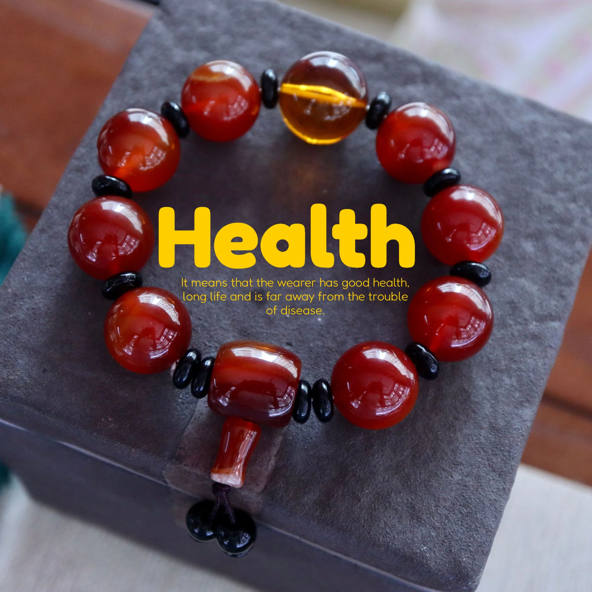 

Natural Red Agate Round Bead Bracelet Tibetan-style Old Agate Buddha Beads National Style Men Women Hand String Health Jewelry