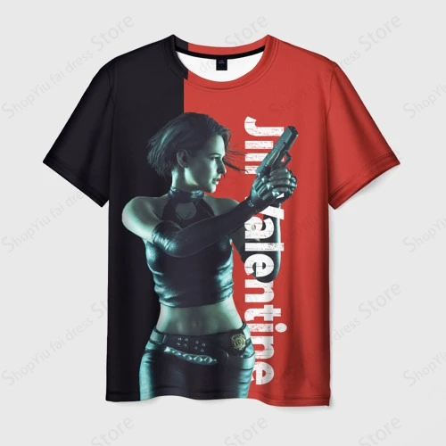 Game Men's T Shirt 3d Resident Evil Print Tshirt Men Women Fashion Short Sleeve T-shirt Kids Hip Hop Tops Tees Mens Clothes Teen