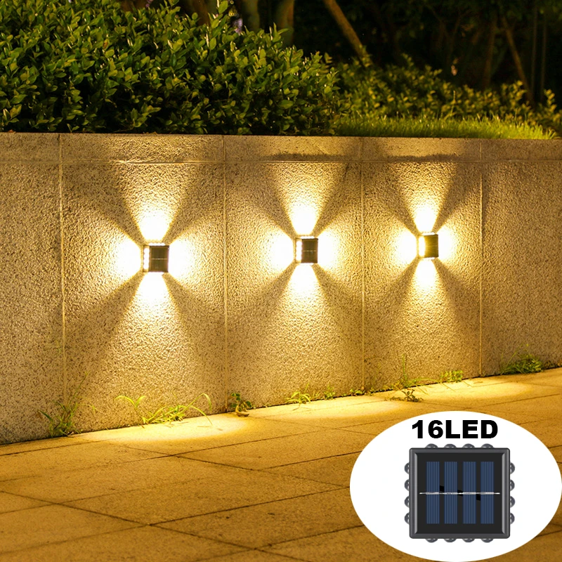 Decorativa Solar LED Wall Light, Up Down Light, IP65 impermeável, Luzes para jardim ao ar livre, gramado, varanda, pátio, quintal