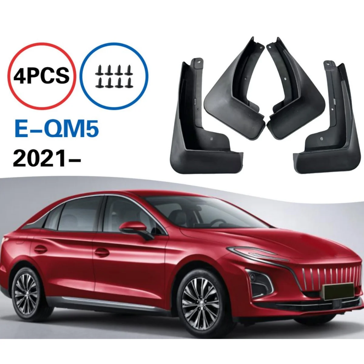 

Suitable for Hongqi Hong Qi E-QM5 E QM5 2021 2022 2023 2024 Car Tire Soft Fender Skin Car PP Mud Flaps Mudguards Mudflaps