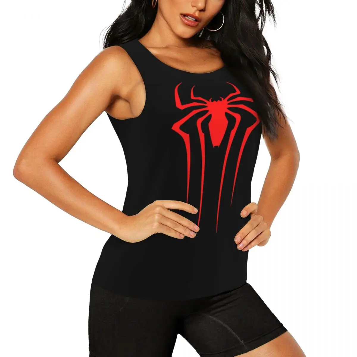 Custom Red Spider Man Yoga Shirts for Women Workout Gym Tank Tops