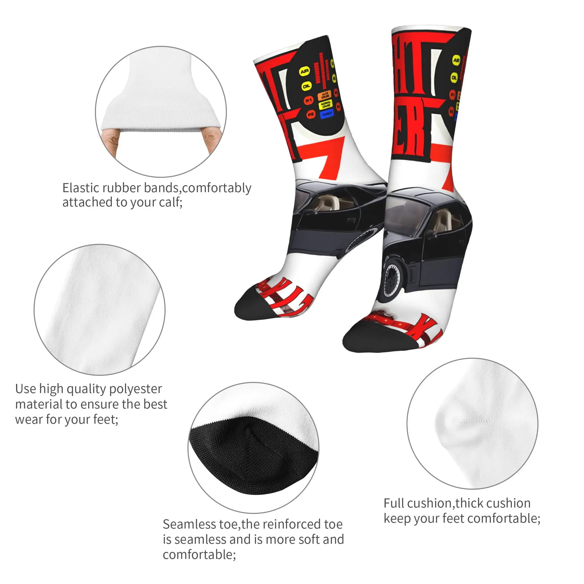 Fashion Male Men Socks Crazy Knight Rider Kitt Control Dashboard Sock Skateboard Women Sock Spring Summer Autumn Winter