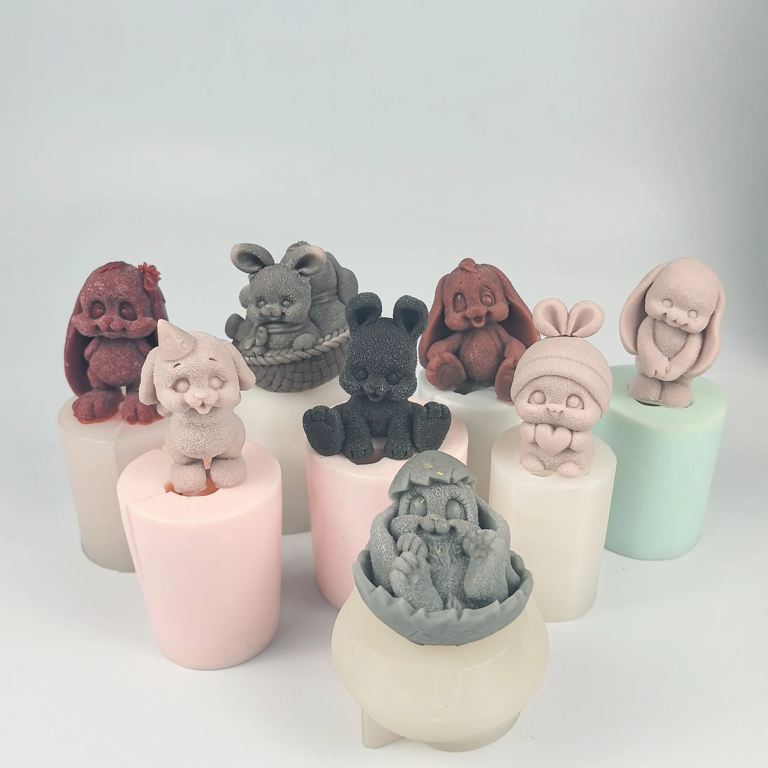 

3D Animals Tiger Form For Mold Soap Candle Molds Rabbit Silicone Aroma Gypsum Plaster Mould DIY Handmade Crafts Mould