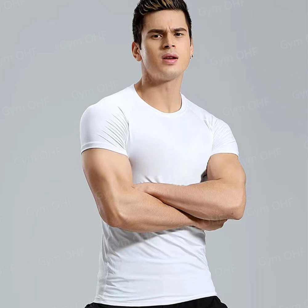 Kompression T Shirt Mann Quick Dry Lauf Gym Fitness Enge Sportswear Sommer Atmungsaktive Spinne Kurzarm T Shirt Männer 2099 – Detail 6