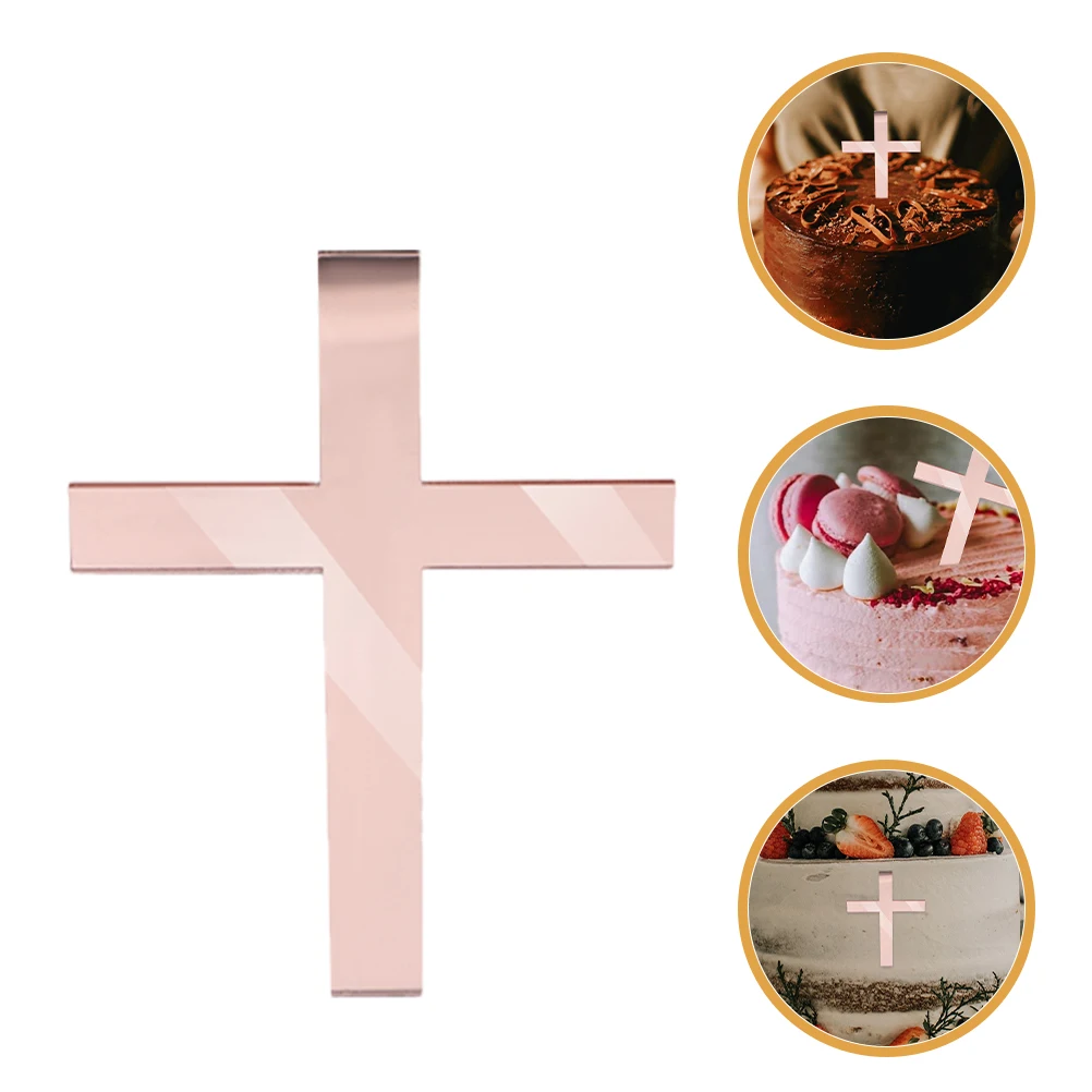 

20pcs Cross Cake Topper Acrylic Cake Decorations Inserts For Birthday Wedding Party Baptism Cupcake Toppers Lightweight Creative