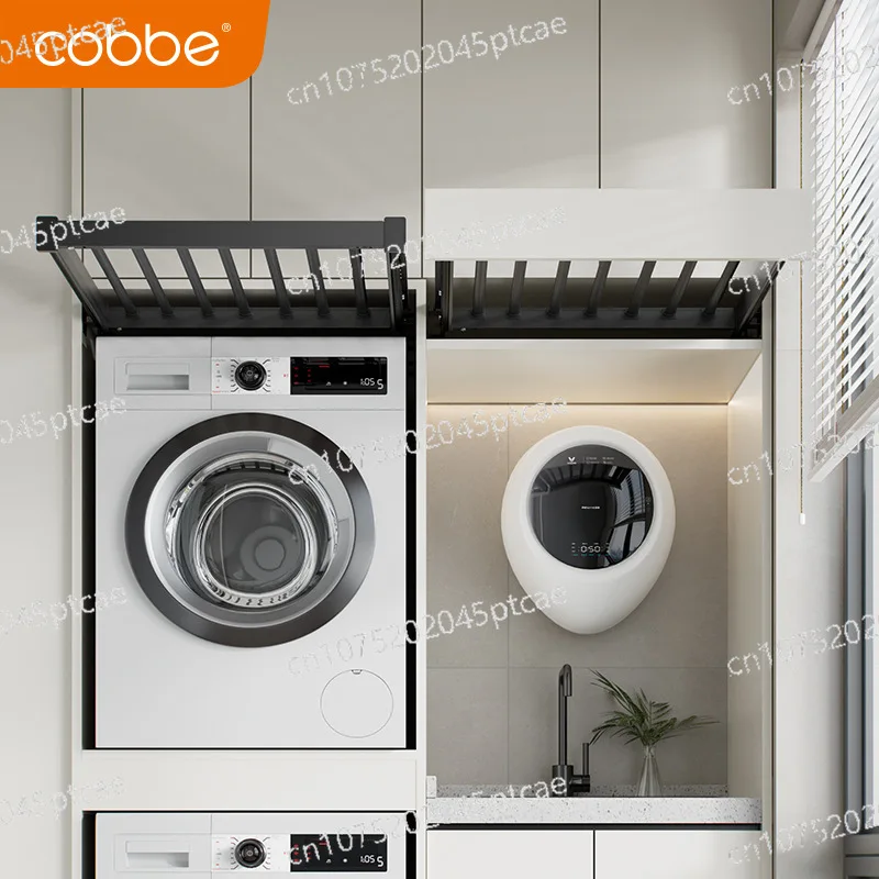 Hanger Balcony Washing Machine Dryer Rack Pants Slide Out Hanger Invisibility Pull-Out Clothes Rail Wardrobe Extendable Sliding