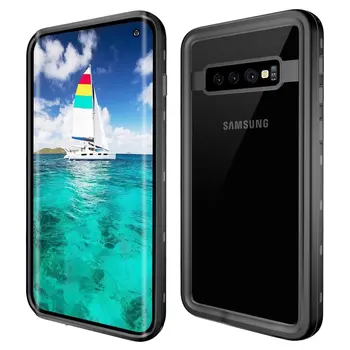 ShellBox 삼성 S9 S10 S10E 노트 8 노트 9 용 방수 케이스, 충격 방지 헤비 듀티 케이스, 화면 보호기 내장, IP68