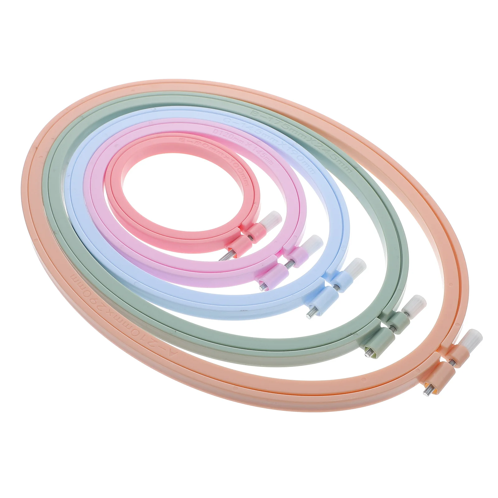 

5Pcs CrossStitchHoops LightweightDurable PlasticFrame AdjustableScrews EmbroideryNeedlework DIYCircle AbsCraft Supplies Gifts H