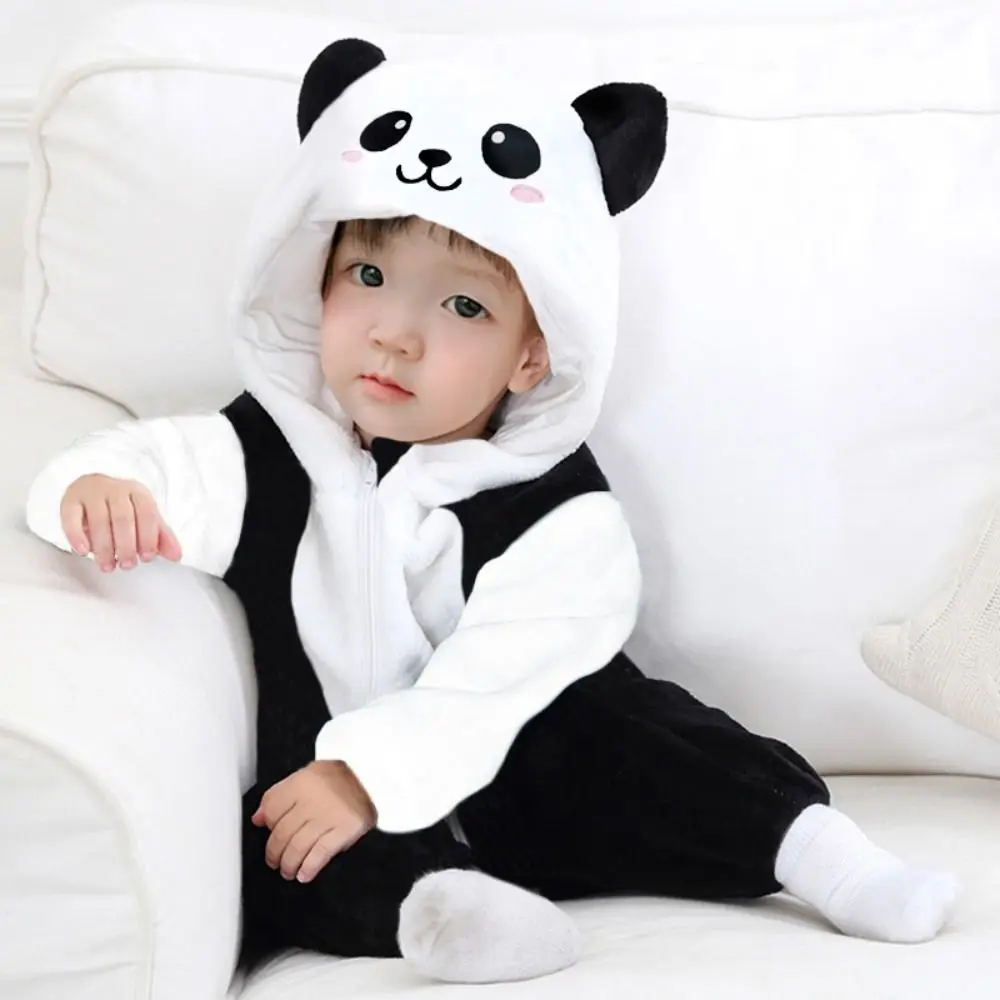 

Keep Warm Coral Fleece Baby Hooded Rompers Soft Dinosaur Infant Jumpsuits Cosplay Comfortable Children Pajamas Autumn