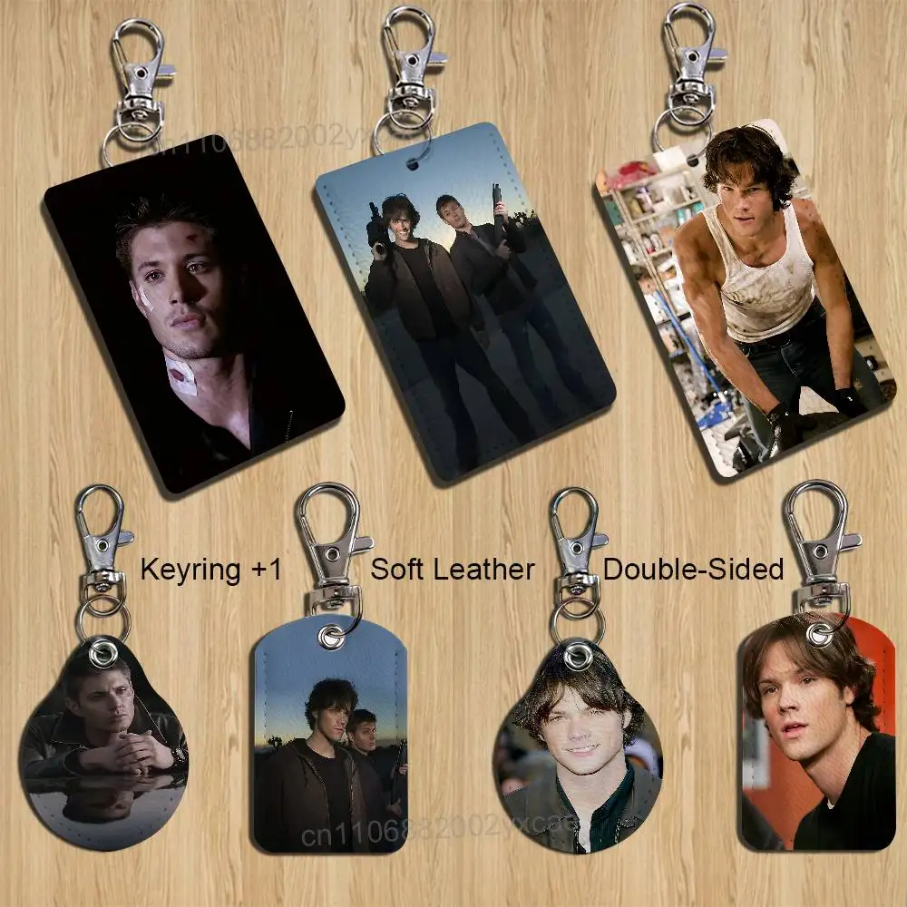 

Dean Sam Winchester Supernatural Cartoon Singer Anime Card Keychain Fashion Pendant Bag ID Door Card Case Bus Card Cute Adult