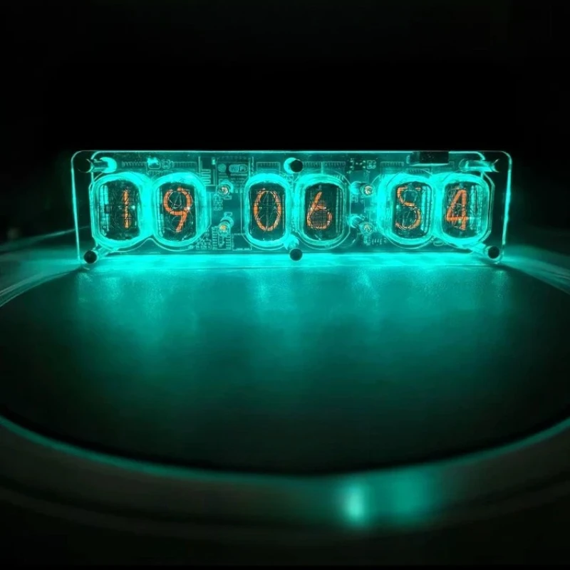 Glow Tube Table Clock IN12 Digital Desktop Clock Retro Soviet Union Desk Clocks Cyberpunk Tabletop Decoration Gift Clocks