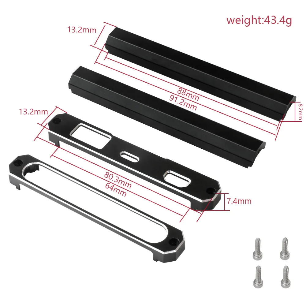 OKHL CNC Aluminum Transmitter Base Protection Frame Bottom Guard Plate with Screws for Flysky Noble NB4 NB4 Pro NB4 Lite