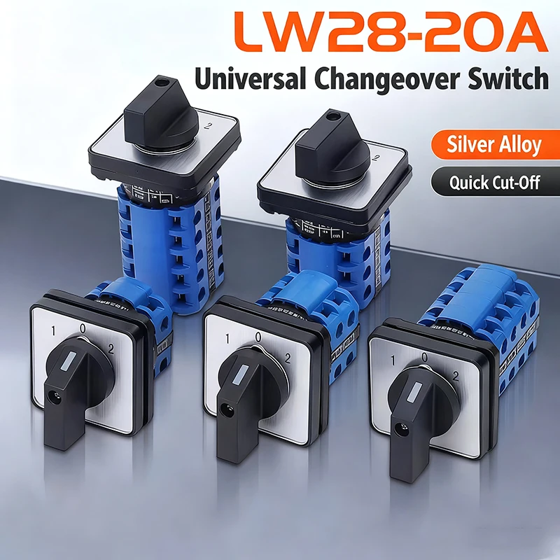 LW26-20 3-Position Transfer Switch 440V 20A 25A | 1-0-2 Forward Off Reverse Selector 1-5 Floors Electrical Switchgear for Motor