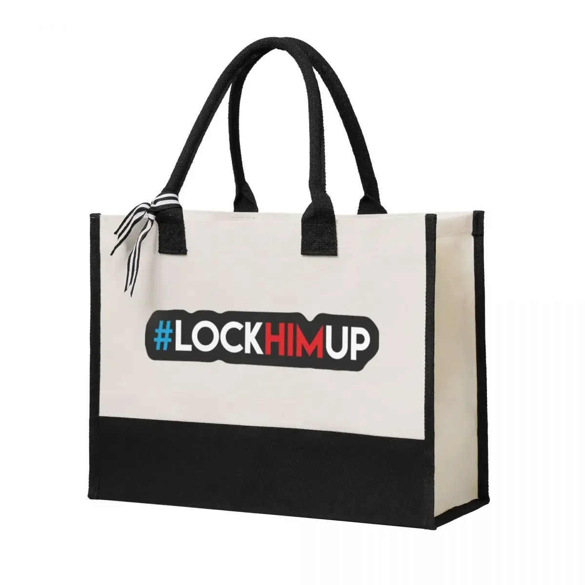 

Canvas Gift Shopping Bag Lock Him Up Hashtag Canvas Large Capacity Bag Customizable Quality Gifts