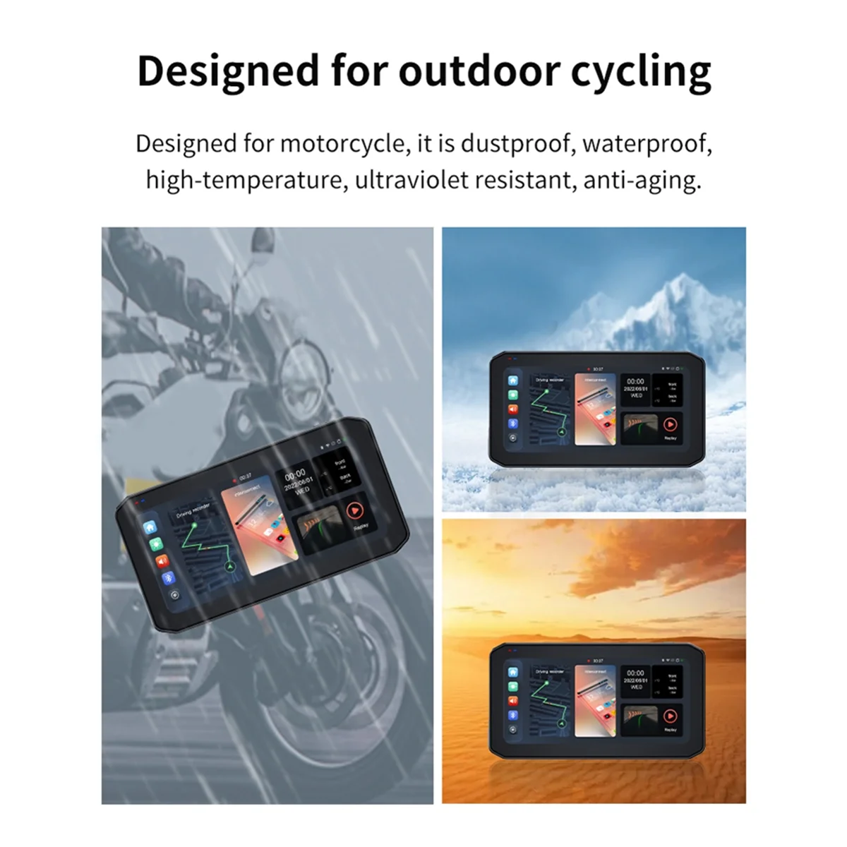 MG610 6.25inch Display Motorcycle Portable Navigator GPS WiFi Wireless CarPlay Android Auto Dual Camera Park Monito