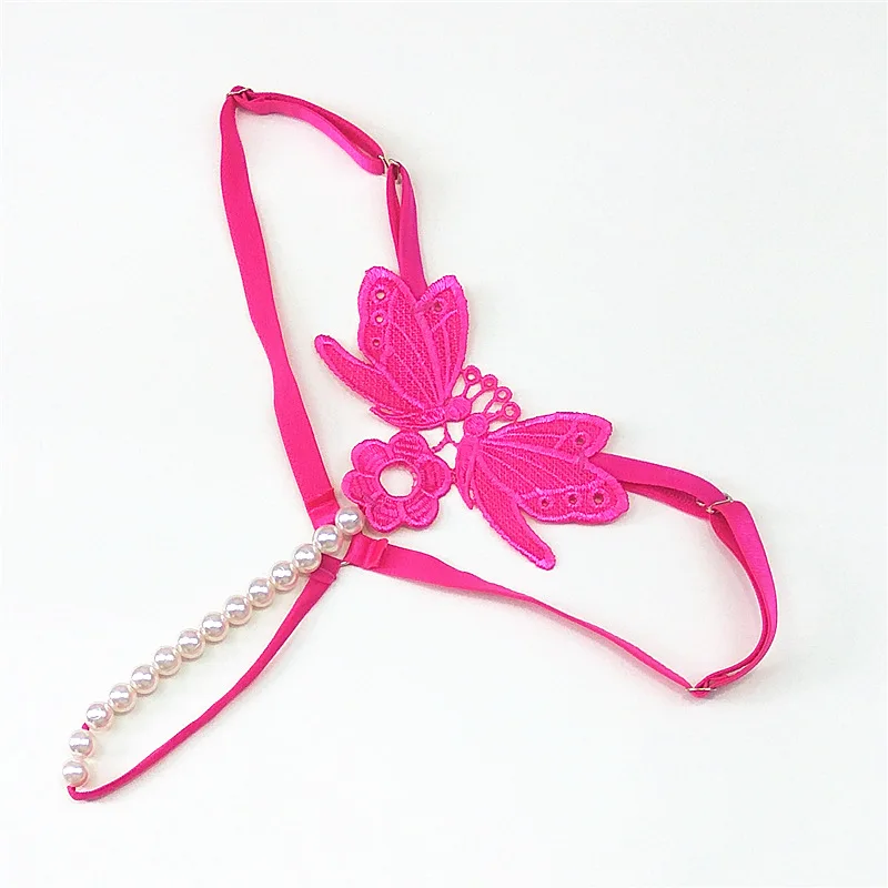 Daring ชุดชั้นในผู้หญิง Crotchless Ultra เซ็กซี่ G String Pearl กางเกงปรับเข็มขัดผีเสื้อร้อน Pornwear ชุดชั้นในเกมเพศ