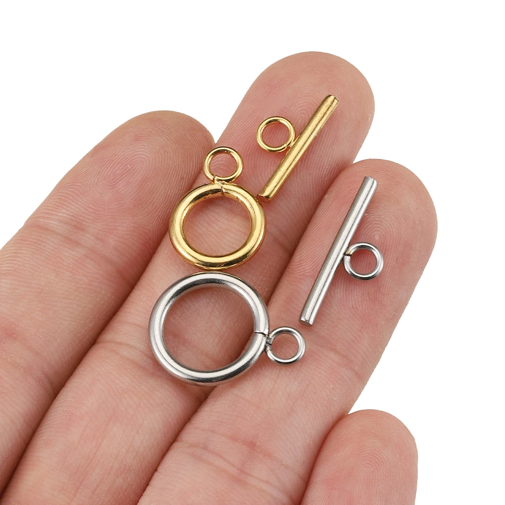 4set/lot Stainless Steel OT Clasps Connectors Toggle Clasp Hook Accessories for DIY Bracelet Necklace Jewelry Making Findings