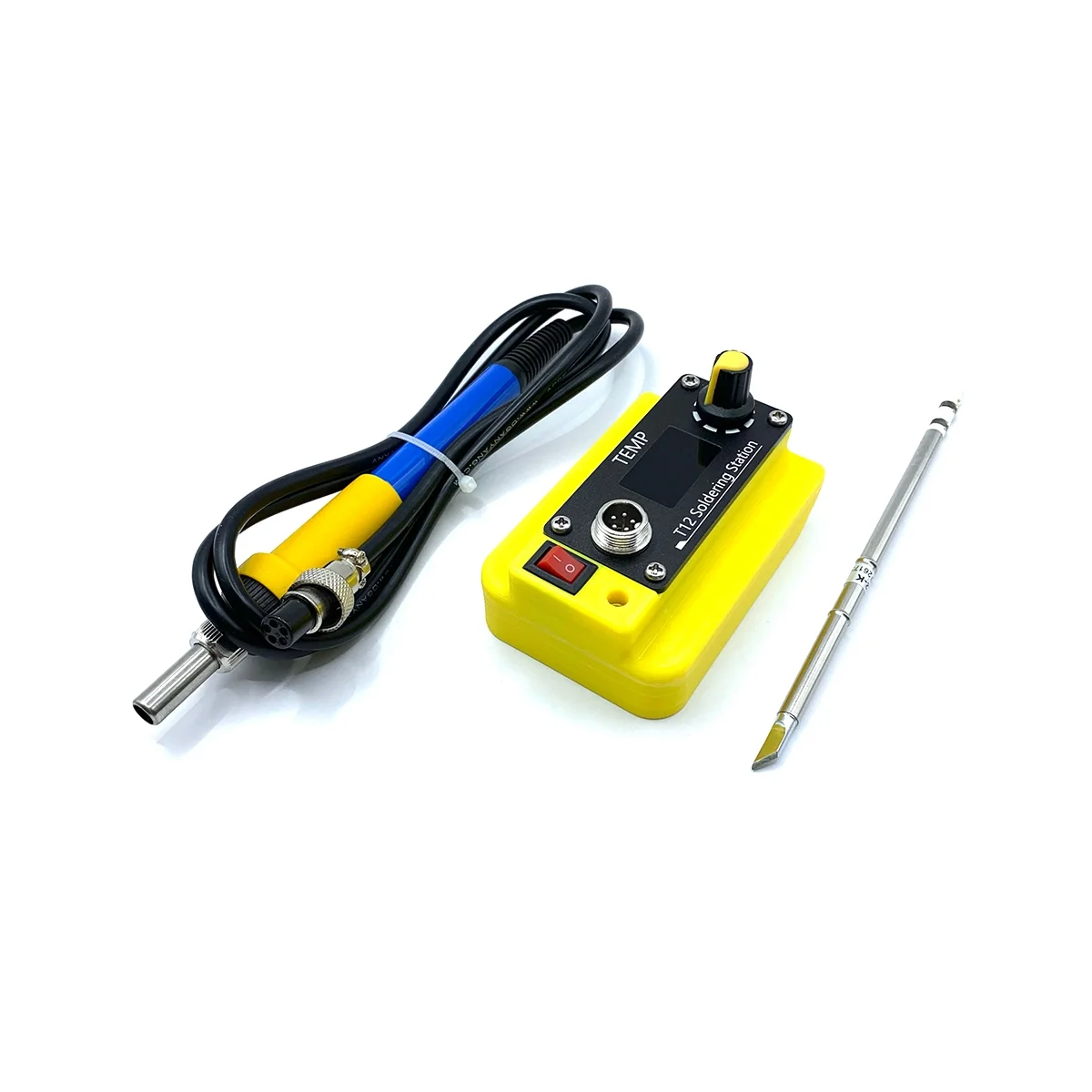 ABIS-Cordless Soldering Iron Station Electric Solder Without Power 70W T12 for Dewalt Battery Yellow