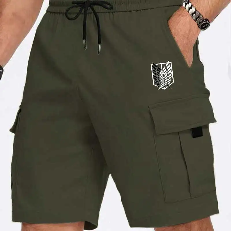 New Men's Shorts Summer Printed Casual Jogging Cargo Shorts Loose Multi-pockets Elastic Waist Work Hiking Overalls Short Pants gallery 4