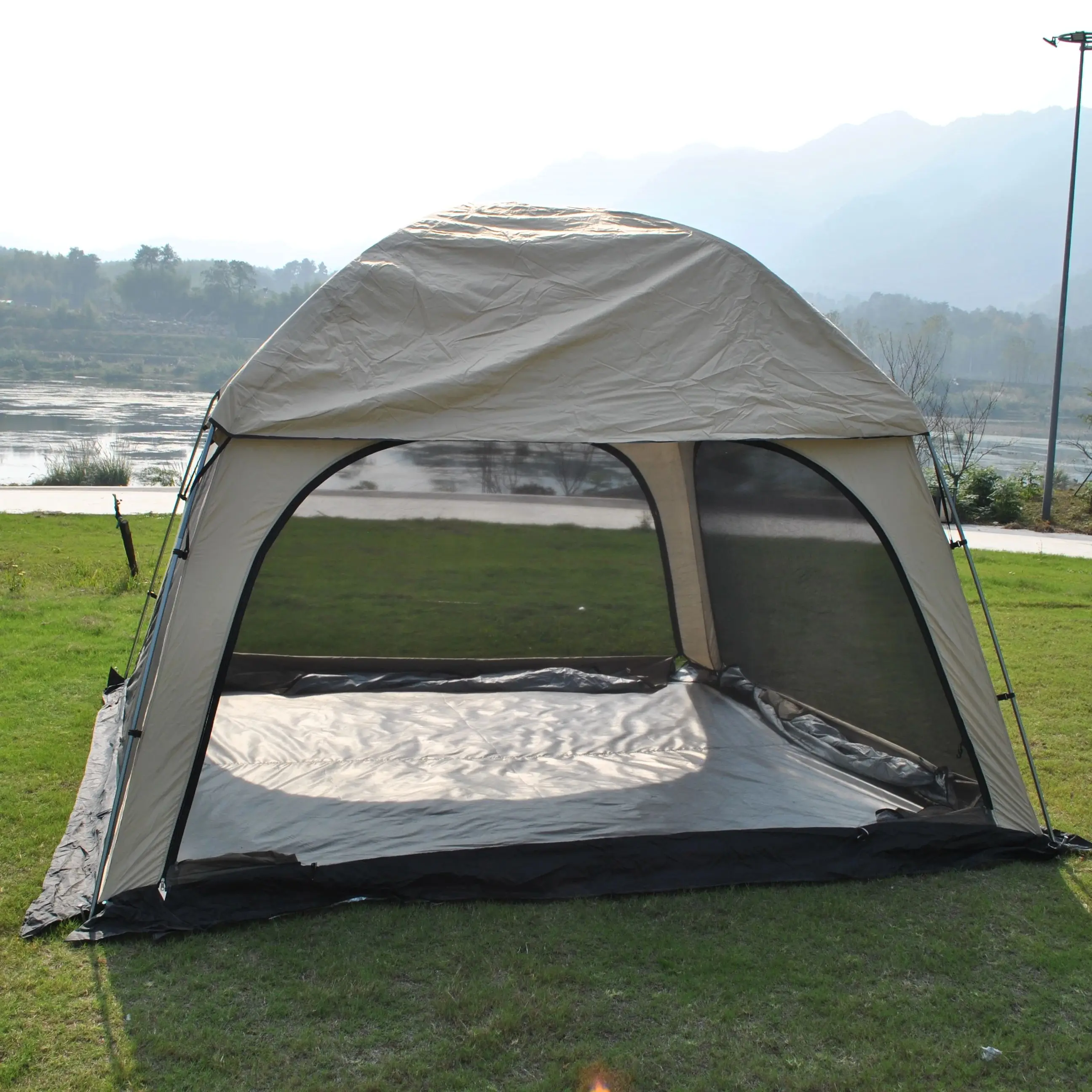 

Silver Coated Outdoor Camping Canopy Rainproof Sunscreen Sunshade Tent Dome Luxury Garden Awning Family Picnic Pergola Easy Setu