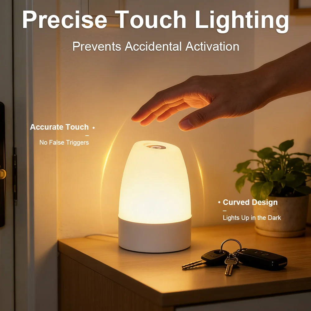 Led Touch Night Light Bedroom Table Lamp 2W Dimmable Rechargeable Night Lamp For Kids Gift Remote Control 3 Colors Night Lamp