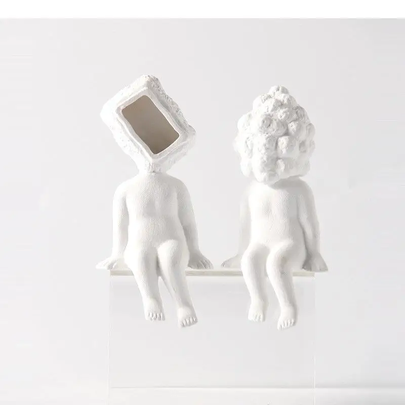 Abstrakte Charakter-Keramikfigur Schreibtischdekoration Weiße Matte Porzellan-Kunsthandwerk Figur Skulptur Raumästhetik Dekor Ornamente