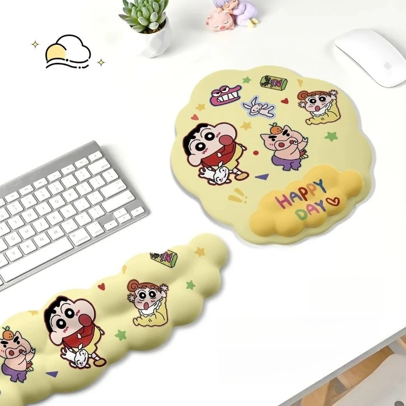 

Crayon Shin-chan Mouse Pad Keyboard Hand Rest Soft Silicone Wrist Rest Non-slip Mouse Pad For Laptop Computer Cute Wrist Support