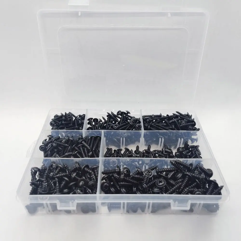 

700pcs/set Self-Tapping Screw Assortment Kit Carbon Steel Fully Threaded Self-drilling Screw Wear-resistant High Quality