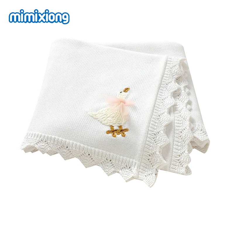 

Вязаные детские одеяла для новорожденных мальчиков и девочек, хлопковые пледы для колясок и кроваток, 100*80 см, унисекс, супермягкие