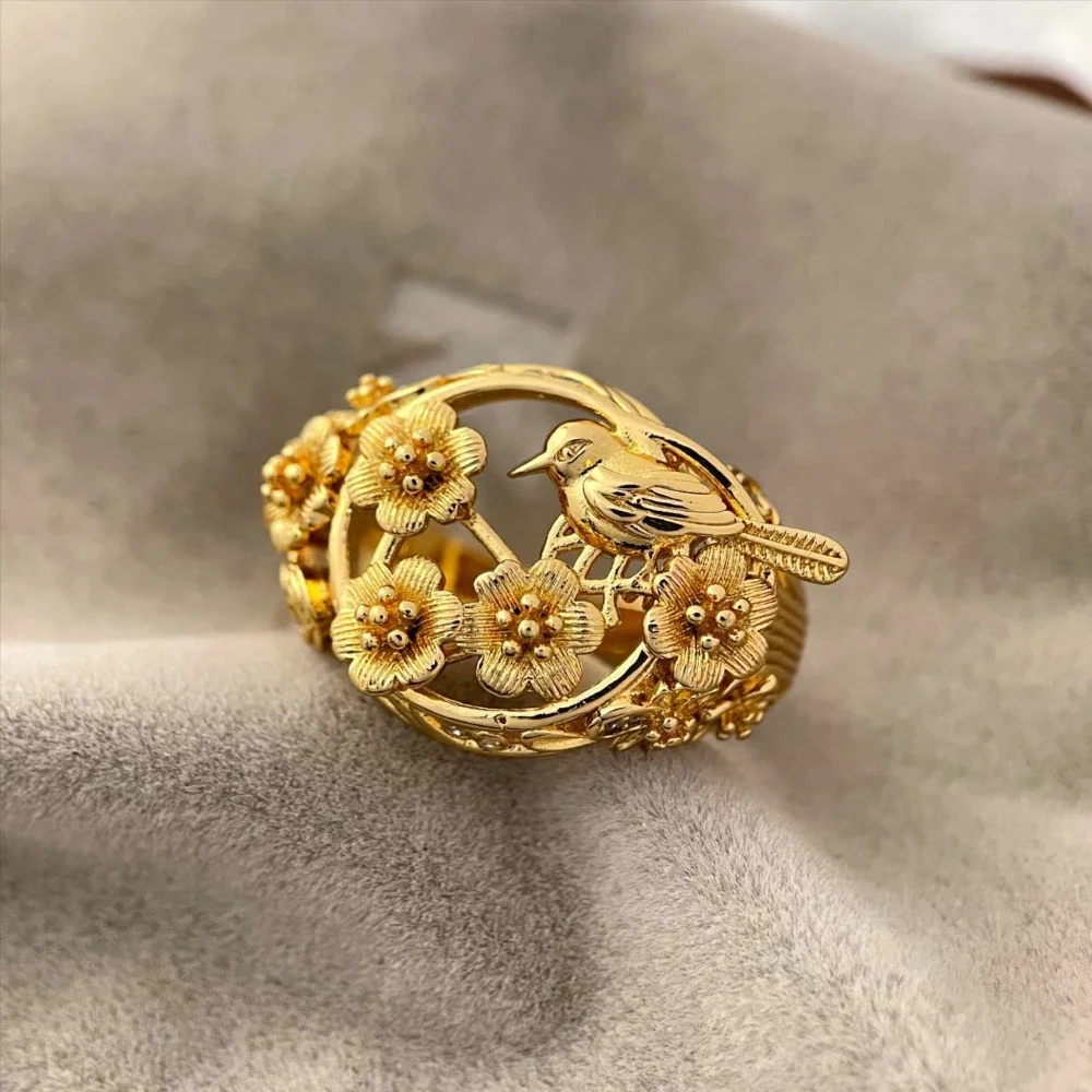 1PC Retro Floral Cubic Zirconia Ring for Ladies, Delicate Flower Design Sparkly Jewelry, High Quality Trendy Ornament for Teen Girls, Suitable for Daily Outfit, Banquet, Anniversary & Mother's Day Gifting