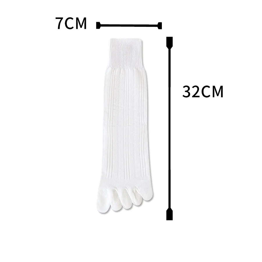 1 Pair Summer Women Five Finger Socks Cotton Solid Business Breathable Sweat-Absorbing Casual Soft Elastic Simple Toe Socks