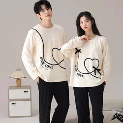 Newest Spring and Autumn Couple Pajamas Set Men And Women 100% Cotton Long Sleeve Casual Pijama