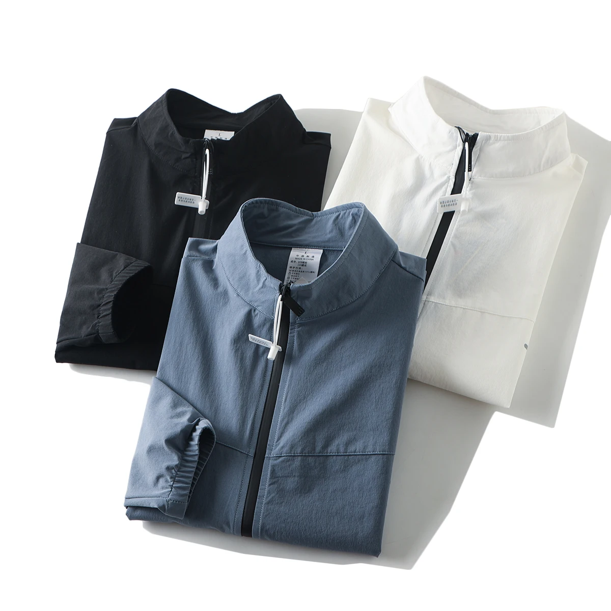 

High Quali Lightweight Windproof Water-resistant Men's Casual Stand Collar Jaet Autumn New Sle Faion Urban Youth