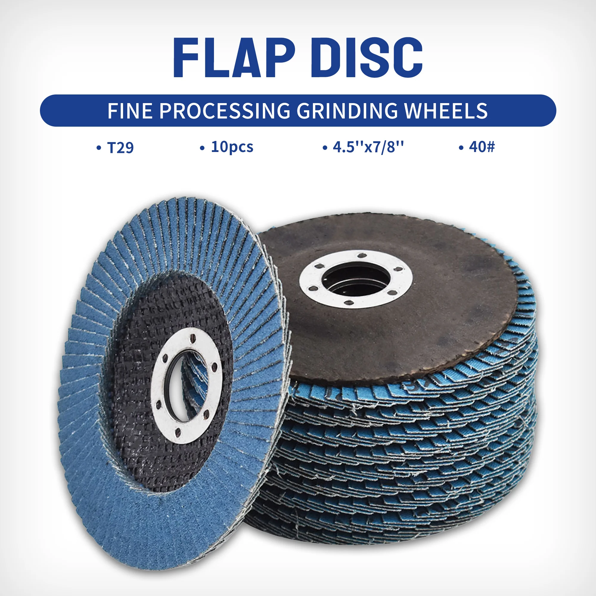 

4-1/2" X 7/8" Premium Zirconia Flap Discs Grinding Wheel Sandpaper Fit for Grinding