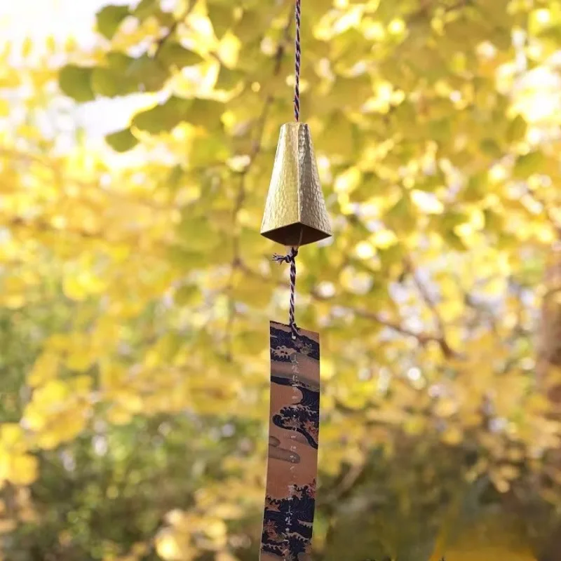 Carillon de méditation pour la pleine conscience, cloche zen en laiton massif, décoration de guérison sonore artisanale, ornement suspendu de style japonais
