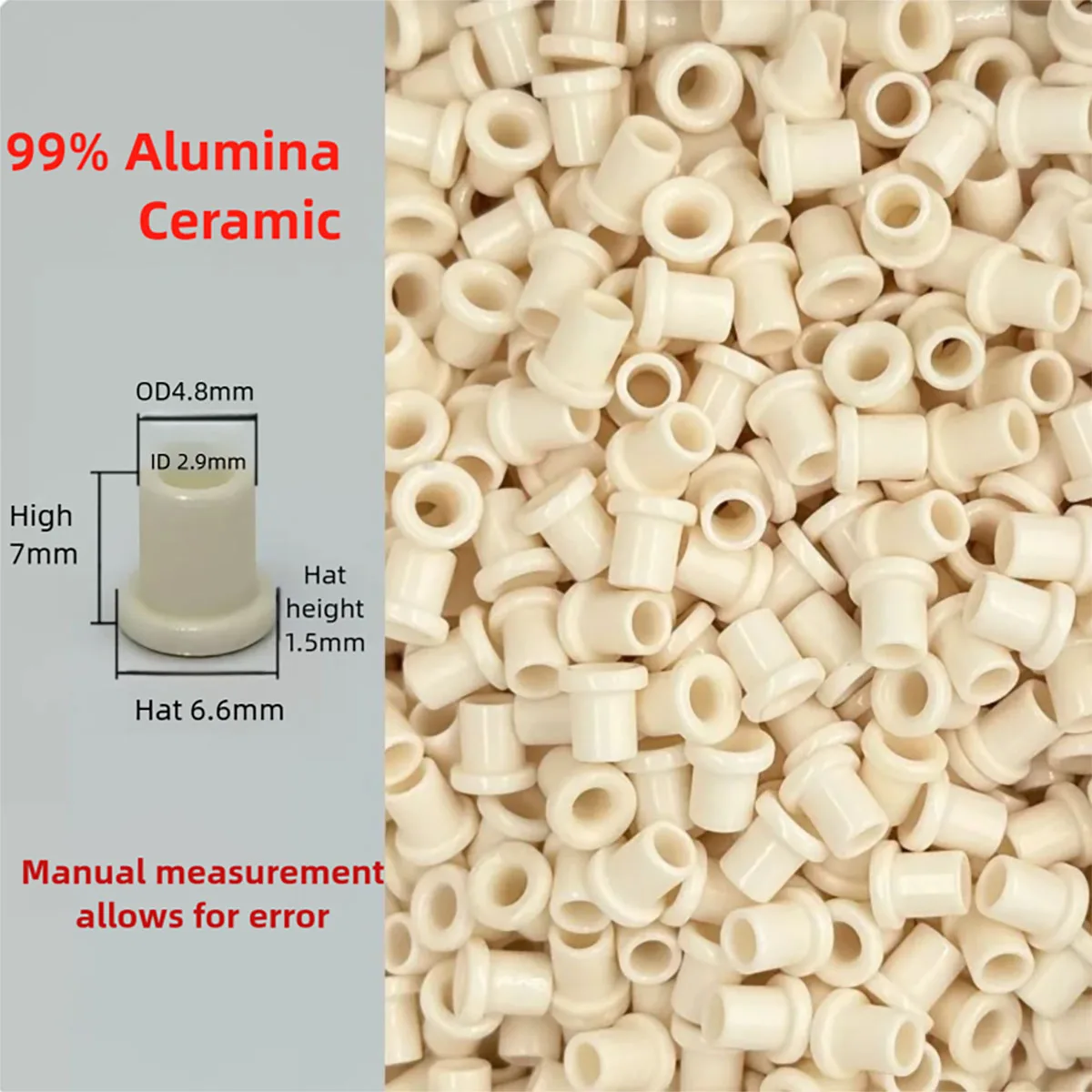 

95/99 Textile Machine Ceramic Eyelets Alumina Ceramic Thread Guides Wear-Resistant Yarn Guides for Spinning & Weaving Equipment