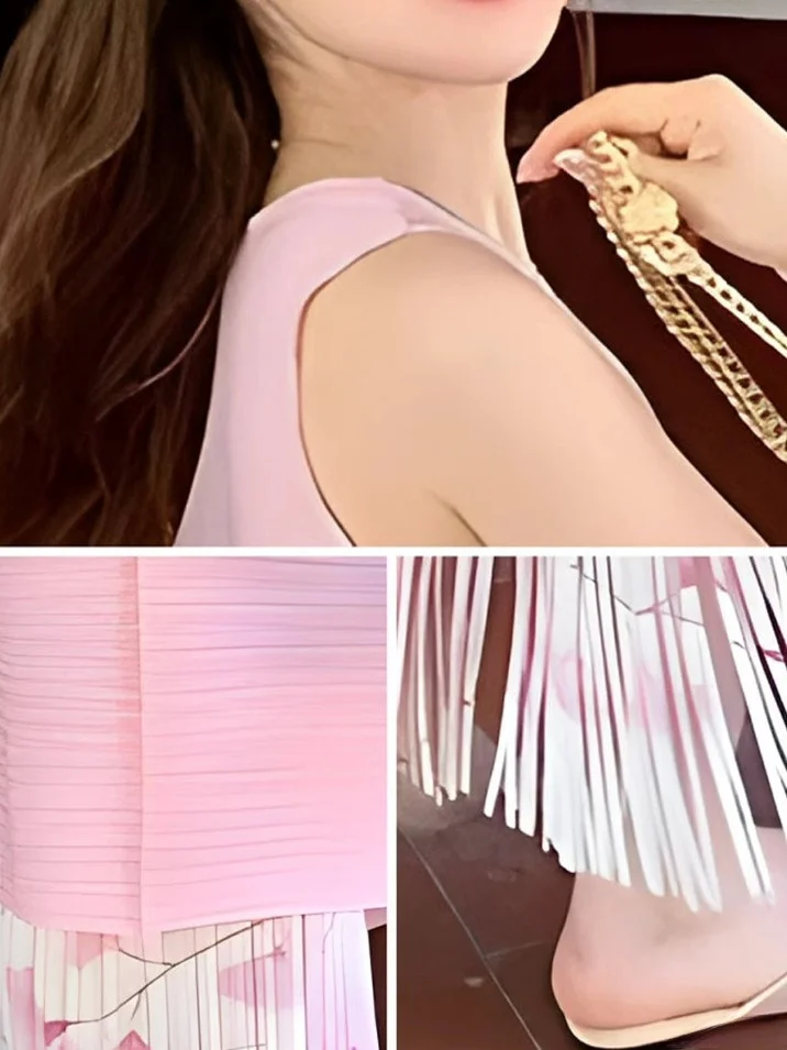 طقم صيفي أنيق للسيدات بتصميم عطلة، يتكون من صدرية بدون أكمام بثلاثة أشكال وتنورة قصيرة مزينة بالزهور والشراريب، من قطعتين، مص...