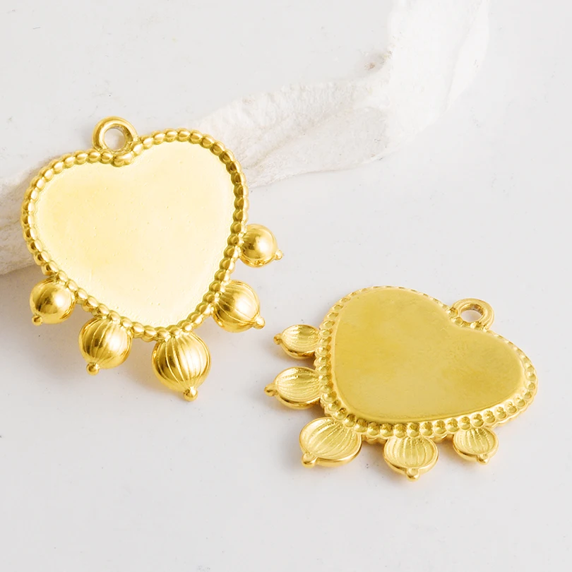 5 قطعة قلادة كابوشون هندسية غير منتظمة على شكل قلب بيضاوي مستدير مربع إعدادات فارغة من الفولاذ المقاوم للصدأ لصنع المجوهرات بكميات كبيرة